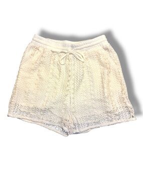 🌼 Blu Pepper Cream Lace Crochet Shorts Boho Festival Size M NWT